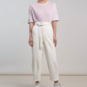 Levi's Made & Crafted Carved Trouser Size 26 Wide Leg Tapered Belt Off White